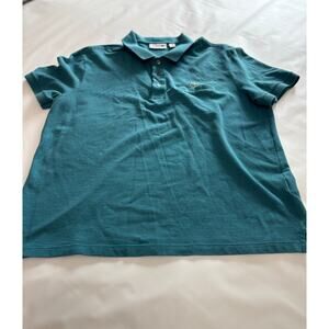LACOSTE teal 100% cotton polo shirt, size extra large preppy modern Americana